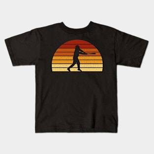 Vintage Sunset Baseball Gift For Baseball Players Kids T-Shirt